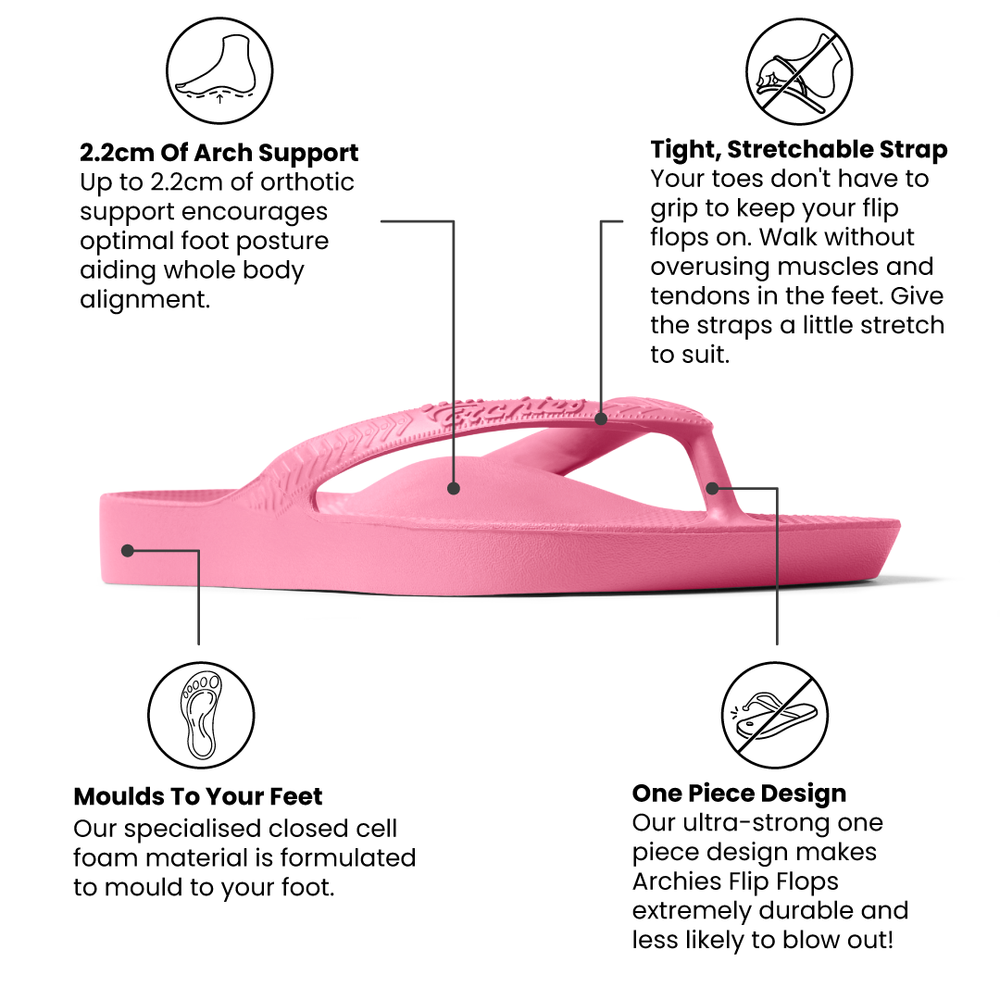  Arch Support Flip Flops - Classic - Hot Pink 