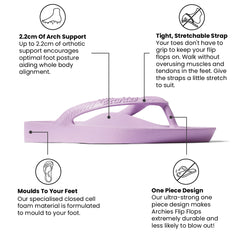 Arch Support Flip Flops - Classic - Lilac