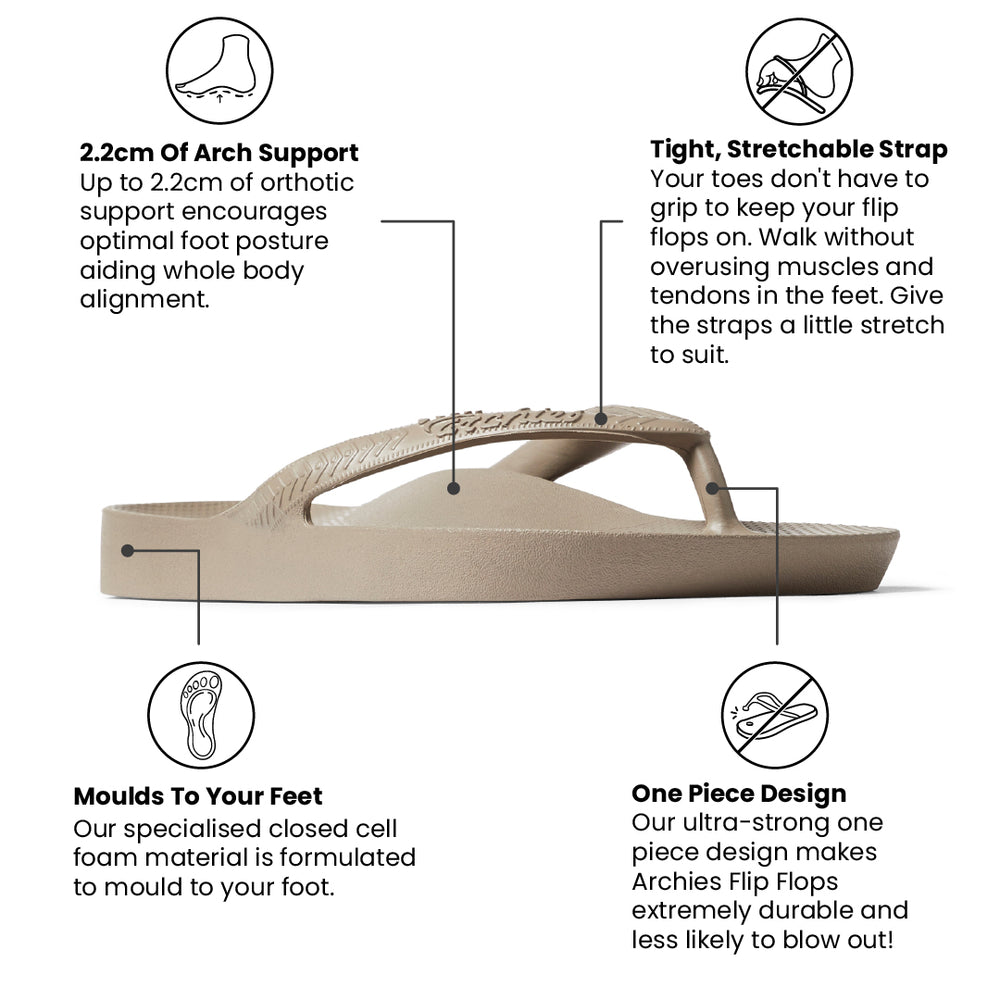  Arch Support Flip Flops - Classic - Taupe 
